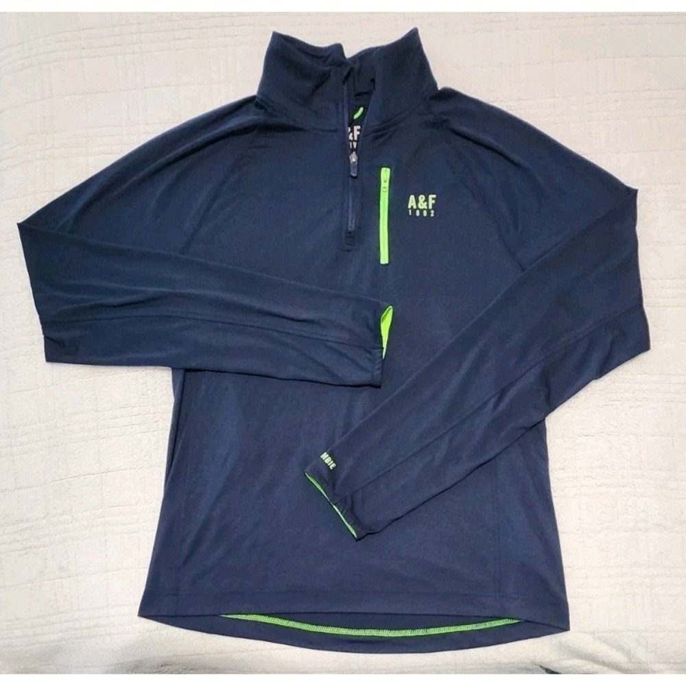 Abercrombie & Fitch Active 1/4 Quarter Zip Lightweight Pullover‎ Blue Men's XL